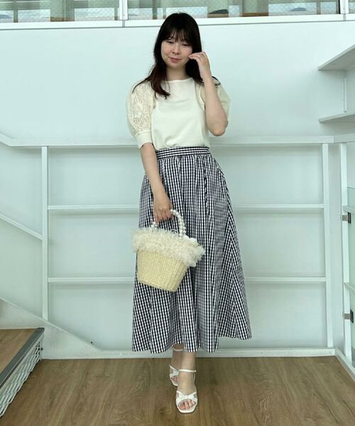 Couture Brooch / クチュールブローチ ニット・セーター | 【洗える・UV機能・通勤】オーガンレース袖ニット | 詳細9