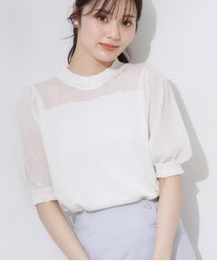 Couture Brooch / クチュールブローチ ニット・セーター | 【上品な透け感・通勤】シアーシャーリングニットトップス