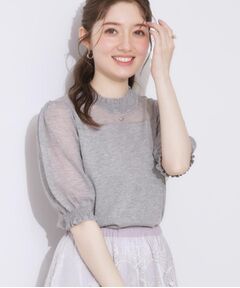 Couture Brooch / クチュールブローチ ニット・セーター | 【上品な透け感・通勤】シアーシャーリングニットトップス