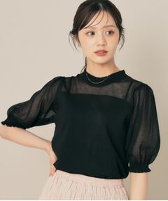 Couture Brooch / クチュールブローチ ニット・セーター | 【上品な透け感・通勤】シアーシャーリングニットトップス