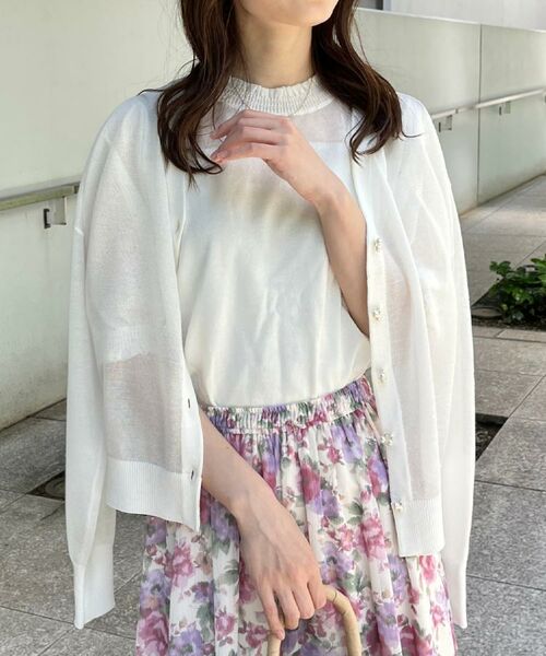 Couture Brooch / クチュールブローチ ニット・セーター | 【上品な透け感・通勤】シアーシャーリングニットトップス | 詳細14