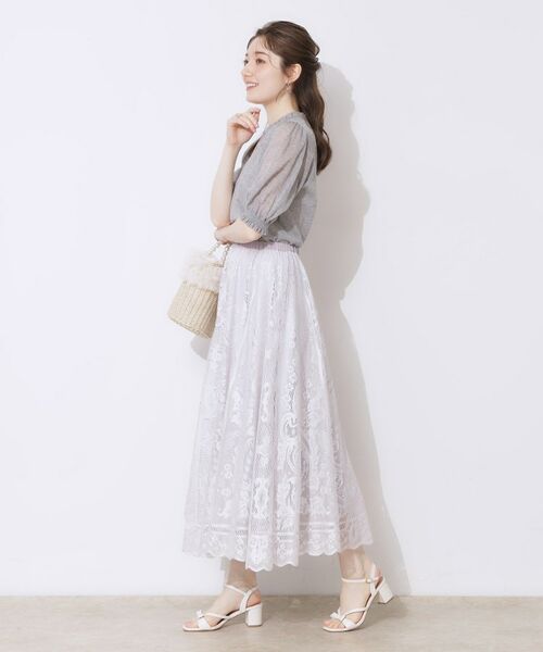 Couture Brooch / クチュールブローチ ニット・セーター | 【上品な透け感・通勤】シアーシャーリングニットトップス | 詳細16