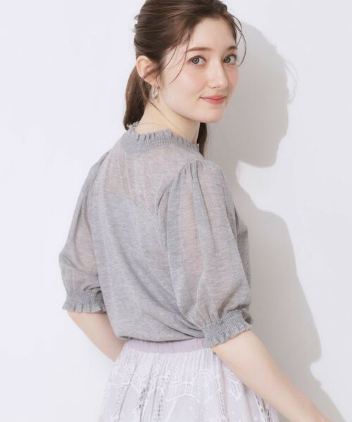 Couture Brooch / クチュールブローチ ニット・セーター | 【上品な透け感・通勤】シアーシャーリングニットトップス | 詳細20