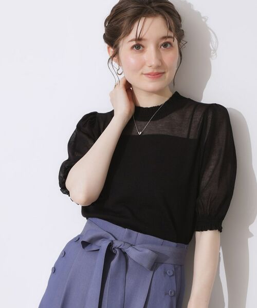 Couture Brooch / クチュールブローチ ニット・セーター | 【上品な透け感・通勤】シアーシャーリングニットトップス | 詳細28