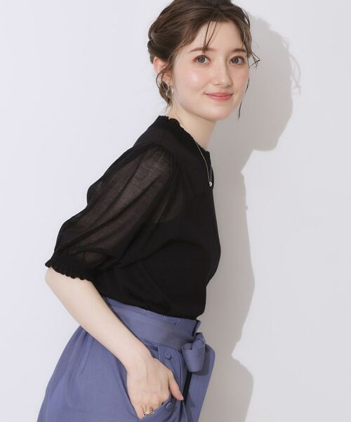 Couture Brooch / クチュールブローチ ニット・セーター | 【上品な透け感・通勤】シアーシャーリングニットトップス | 詳細29