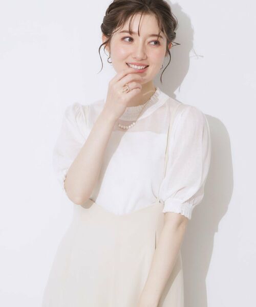 Couture Brooch / クチュールブローチ ニット・セーター | 【上品な透け感・通勤】シアーシャーリングニットトップス | 詳細5