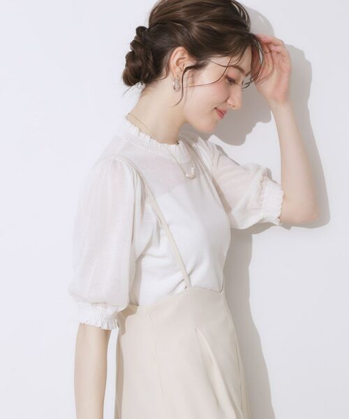 Couture Brooch / クチュールブローチ ニット・セーター | 【上品な透け感・通勤】シアーシャーリングニットトップス | 詳細6