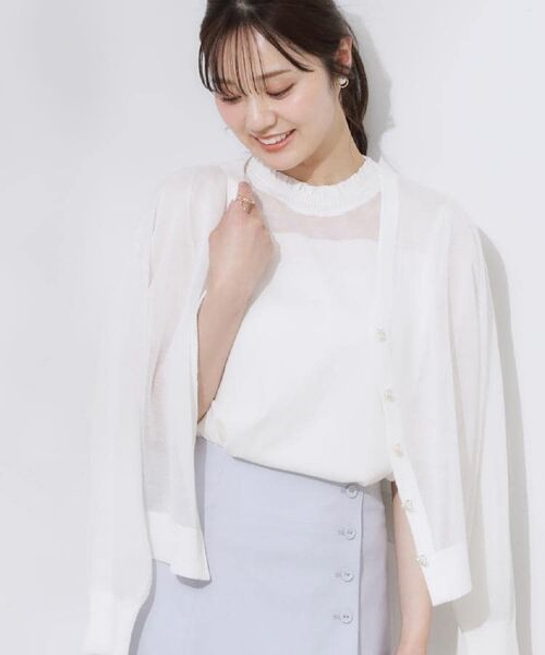 Couture Brooch / クチュールブローチ ニット・セーター | 【上品な透け感・通勤】シアーシャーリングニットトップス | 詳細9