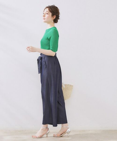 Couture Brooch / クチュールブローチ ニット・セーター | ラメリブ5分袖ニット | 詳細12