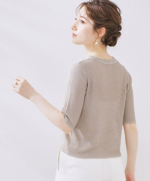 Couture Brooch / クチュールブローチ ニット・セーター | ラメリブ5分袖ニット | 詳細17