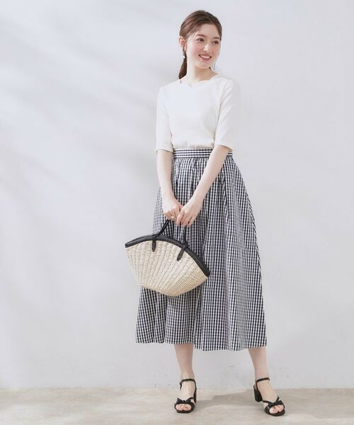 Couture Brooch / クチュールブローチ カットソー | 【マシンウォッシャブル・アンチピリング・二の腕カバー】ハートネックテレコ5分袖プルオーバー | 詳細1