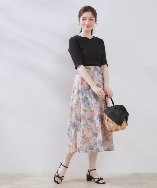 Couture Brooch / クチュールブローチ カットソー | 【マシンウォッシャブル・アンチピリング・二の腕カバー】ハートネックテレコ5分袖プルオーバー | 詳細10