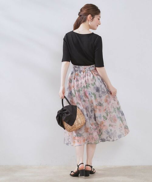 Couture Brooch / クチュールブローチ カットソー | 【マシンウォッシャブル・アンチピリング・二の腕カバー】ハートネックテレコ5分袖プルオーバー | 詳細12