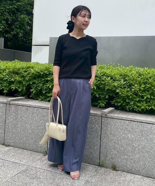 Couture Brooch / クチュールブローチ カットソー | 【マシンウォッシャブル・アンチピリング・二の腕カバー】ハートネックテレコ5分袖プルオーバー | 詳細20