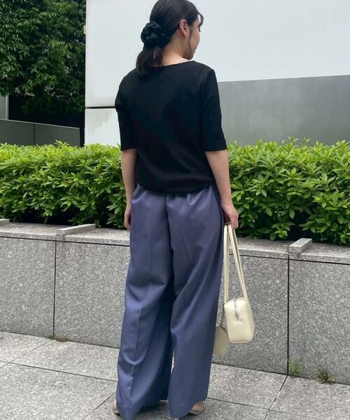 Couture Brooch / クチュールブローチ カットソー | 【マシンウォッシャブル・アンチピリング・二の腕カバー】ハートネックテレコ5分袖プルオーバー | 詳細21