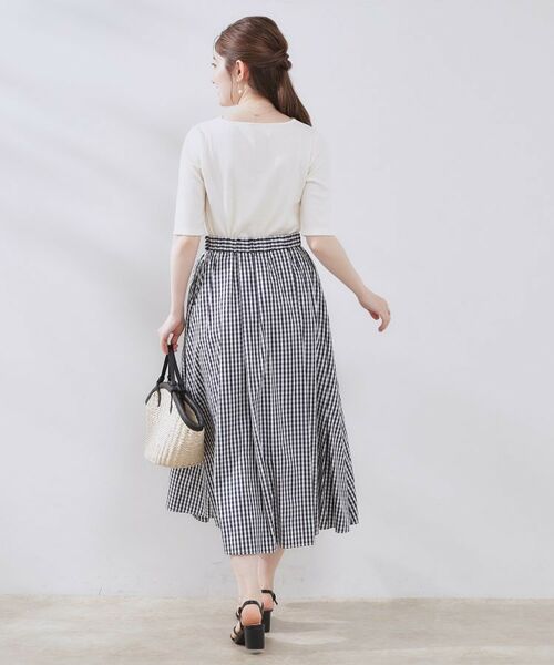 Couture Brooch / クチュールブローチ カットソー | 【マシンウォッシャブル・アンチピリング・二の腕カバー】ハートネックテレコ5分袖プルオーバー | 詳細3