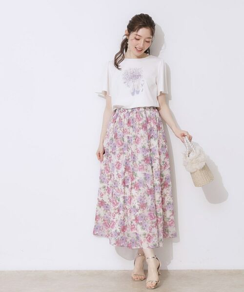 Couture Brooch / クチュールブローチ Tシャツ | 【接触冷感・UVカット】トゥシューズプリントTシャツ | 詳細1