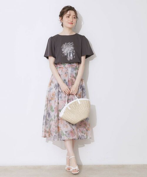 Couture Brooch / クチュールブローチ Tシャツ | 【接触冷感・UVカット】トゥシューズプリントTシャツ | 詳細11