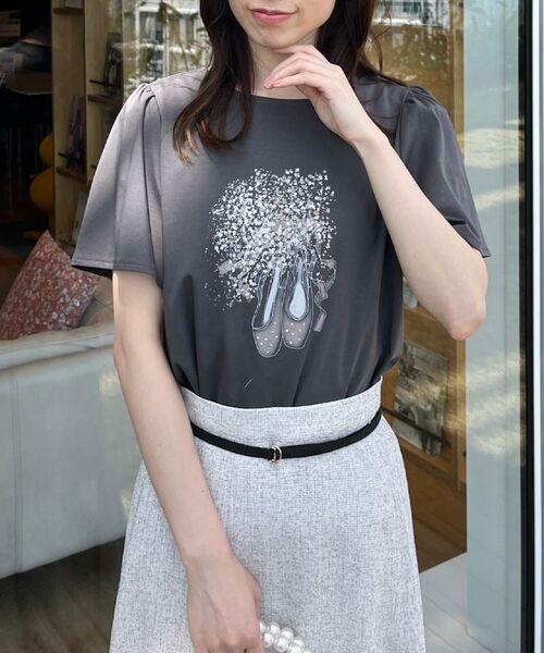 Couture Brooch / クチュールブローチ Tシャツ | 【接触冷感・UVカット】トゥシューズプリントTシャツ | 詳細20