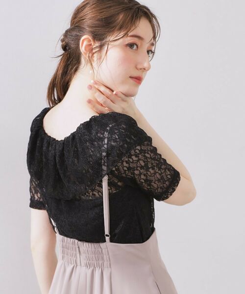 Couture Brooch / クチュールブローチ カットソー | レースフレアオフショルTOPS | 詳細10