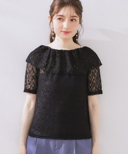 Couture Brooch / クチュールブローチ カットソー | レースフレアオフショルTOPS | 詳細15