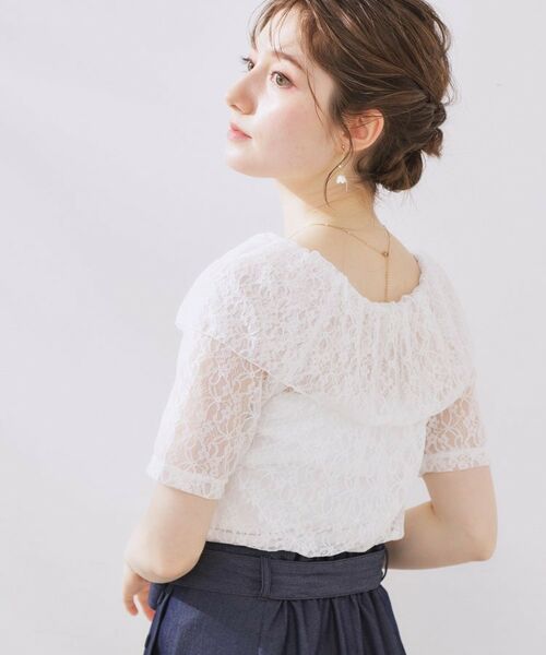 Couture Brooch / クチュールブローチ カットソー | レースフレアオフショルTOPS | 詳細3