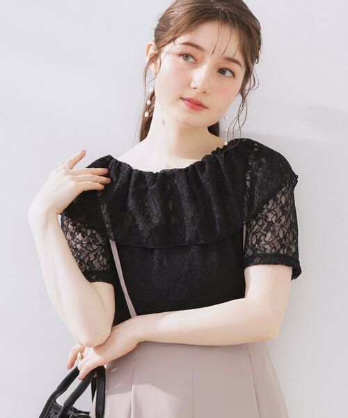 Couture Brooch / クチュールブローチ カットソー | レースフレアオフショルTOPS | 詳細8