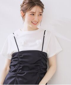 Couture Brooch / クチュールブローチ カットソー | フラワーデザイン半袖TOPS