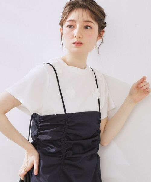 Couture Brooch / クチュールブローチ カットソー | フラワーデザイン半袖TOPS | 詳細1