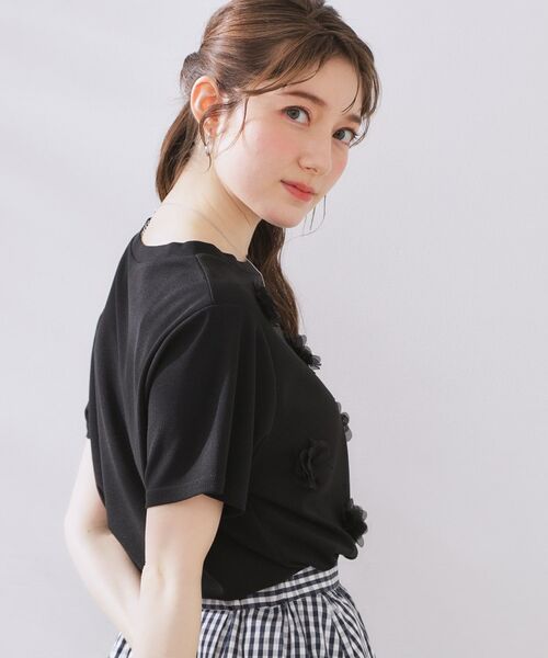 Couture Brooch / クチュールブローチ カットソー | フラワーデザイン半袖TOPS | 詳細10