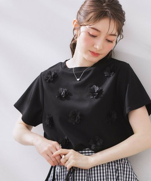 Couture Brooch / クチュールブローチ カットソー | フラワーデザイン半袖TOPS | 詳細8