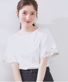 Couture Brooch / クチュールブローチ カットソー | 【接触冷感・UVカット】袖エンブロサイロコンパクトトップス