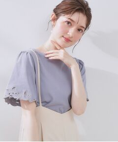 Couture Brooch / クチュールブローチ カットソー | 【接触冷感・UVカット】袖エンブロサイロコンパクトトップス