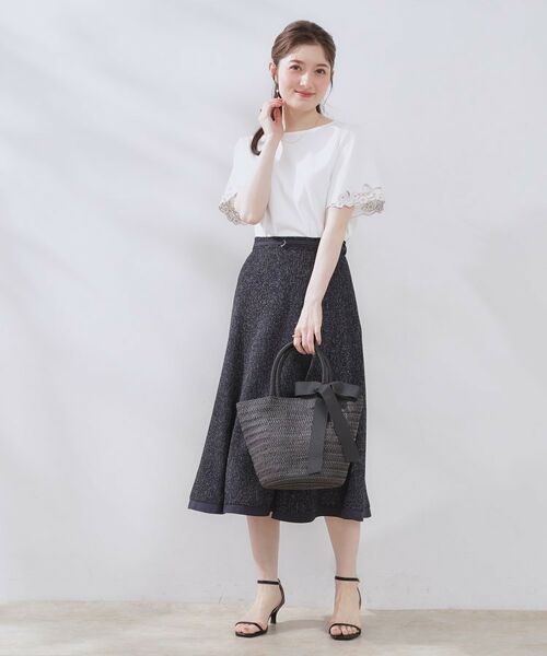 Couture Brooch / クチュールブローチ カットソー | 【接触冷感・UVカット】袖エンブロサイロコンパクトトップス | 詳細1