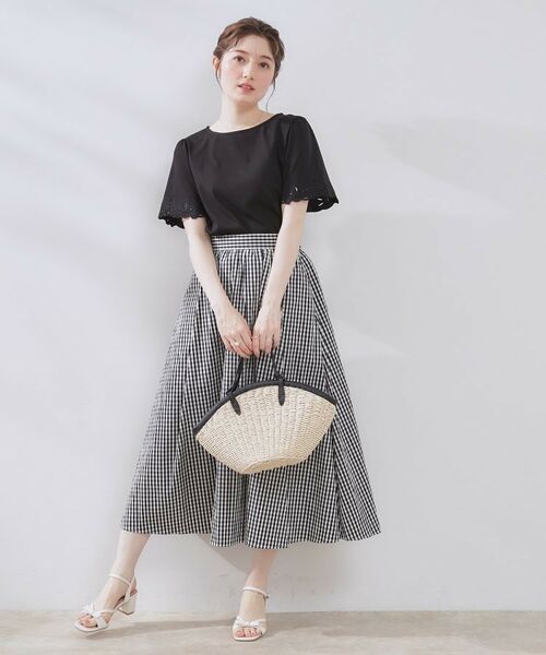 Couture Brooch / クチュールブローチ カットソー | 【接触冷感・UVカット】袖エンブロサイロコンパクトトップス | 詳細11