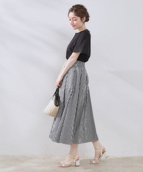 Couture Brooch / クチュールブローチ カットソー | 【接触冷感・UVカット】袖エンブロサイロコンパクトトップス | 詳細12