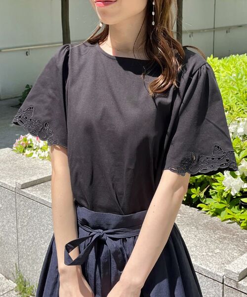 Couture Brooch / クチュールブローチ カットソー | 【接触冷感・UVカット】袖エンブロサイロコンパクトトップス | 詳細20