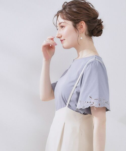 Couture Brooch / クチュールブローチ カットソー | 【接触冷感・UVカット】袖エンブロサイロコンパクトトップス | 詳細25