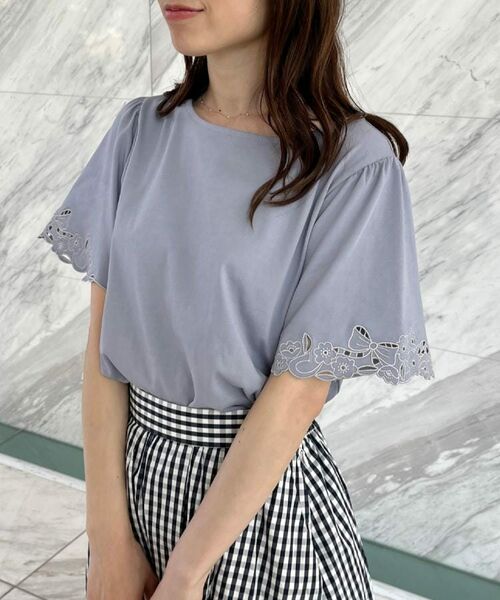 Couture Brooch / クチュールブローチ カットソー | 【接触冷感・UVカット】袖エンブロサイロコンパクトトップス | 詳細30