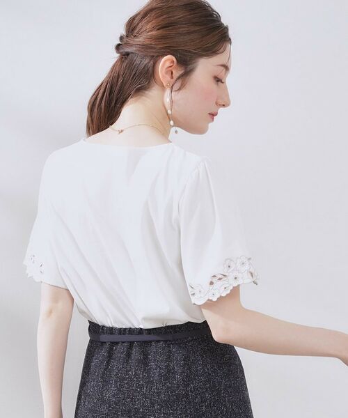 Couture Brooch / クチュールブローチ カットソー | 【接触冷感・UVカット】袖エンブロサイロコンパクトトップス | 詳細6