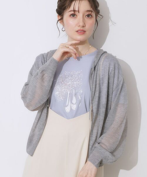 Couture Brooch / クチュールブローチ パーカー | 【上品な透け感・大人カジュアル】シアージップアップフーディー | 詳細17