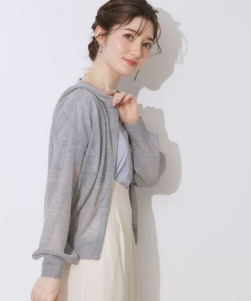 Couture Brooch / クチュールブローチ パーカー | 【上品な透け感・大人カジュアル】シアージップアップフーディー | 詳細18