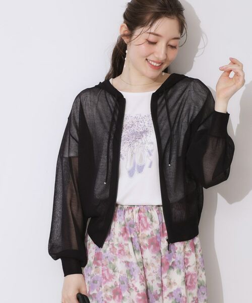 Couture Brooch / クチュールブローチ パーカー | 【上品な透け感・大人カジュアル】シアージップアップフーディー | 詳細27