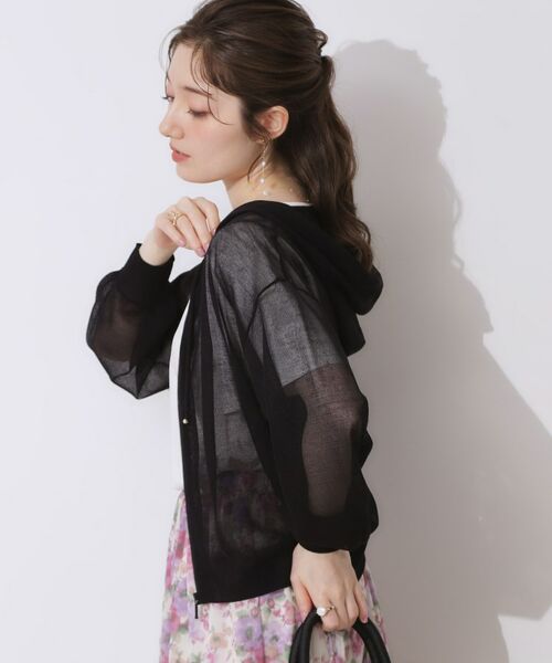 Couture Brooch / クチュールブローチ パーカー | 【上品な透け感・大人カジュアル】シアージップアップフーディー | 詳細28