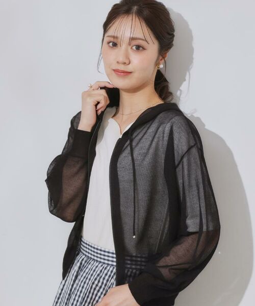 Couture Brooch / クチュールブローチ パーカー | 【上品な透け感・大人カジュアル】シアージップアップフーディー | 詳細30