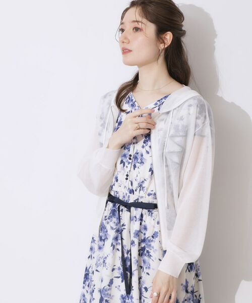 Couture Brooch / クチュールブローチ パーカー | 【上品な透け感・大人カジュアル】シアージップアップフーディー | 詳細4