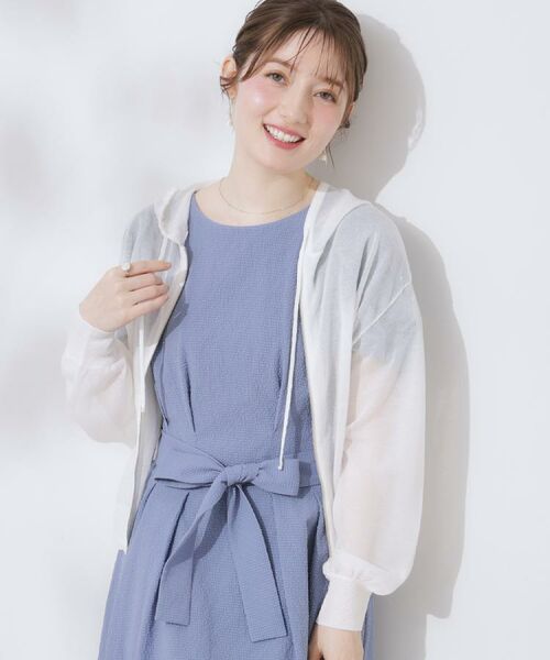 Couture Brooch / クチュールブローチ パーカー | 【上品な透け感・大人カジュアル】シアージップアップフーディー | 詳細8