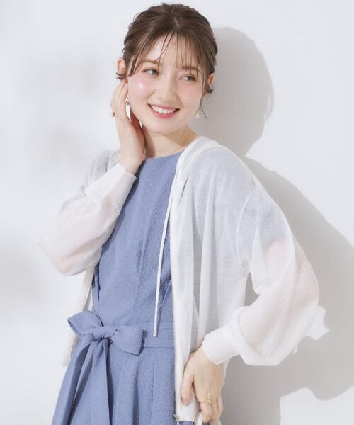 Couture Brooch / クチュールブローチ パーカー | 【上品な透け感・大人カジュアル】シアージップアップフーディー | 詳細9