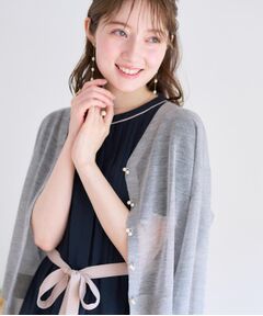 新品タグ付きお値下げ　ワールドハーフコート　グレー#couture brooch セール】 フラワーモチーフニット≪手洗い可能≫ （ニット
