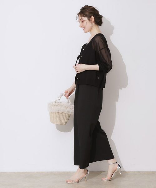 Couture Brooch / クチュールブローチ カーディガン・ボレロ | 【上品な透け感・通勤】ダブルパール調釦シアーカーディガン | 詳細25